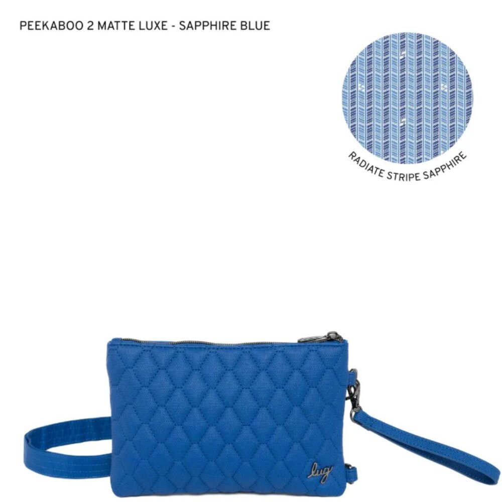 Brand New Lug Peekaboo 2 Matte Luxe VL Convertible Crossbody Bag in Sapphire